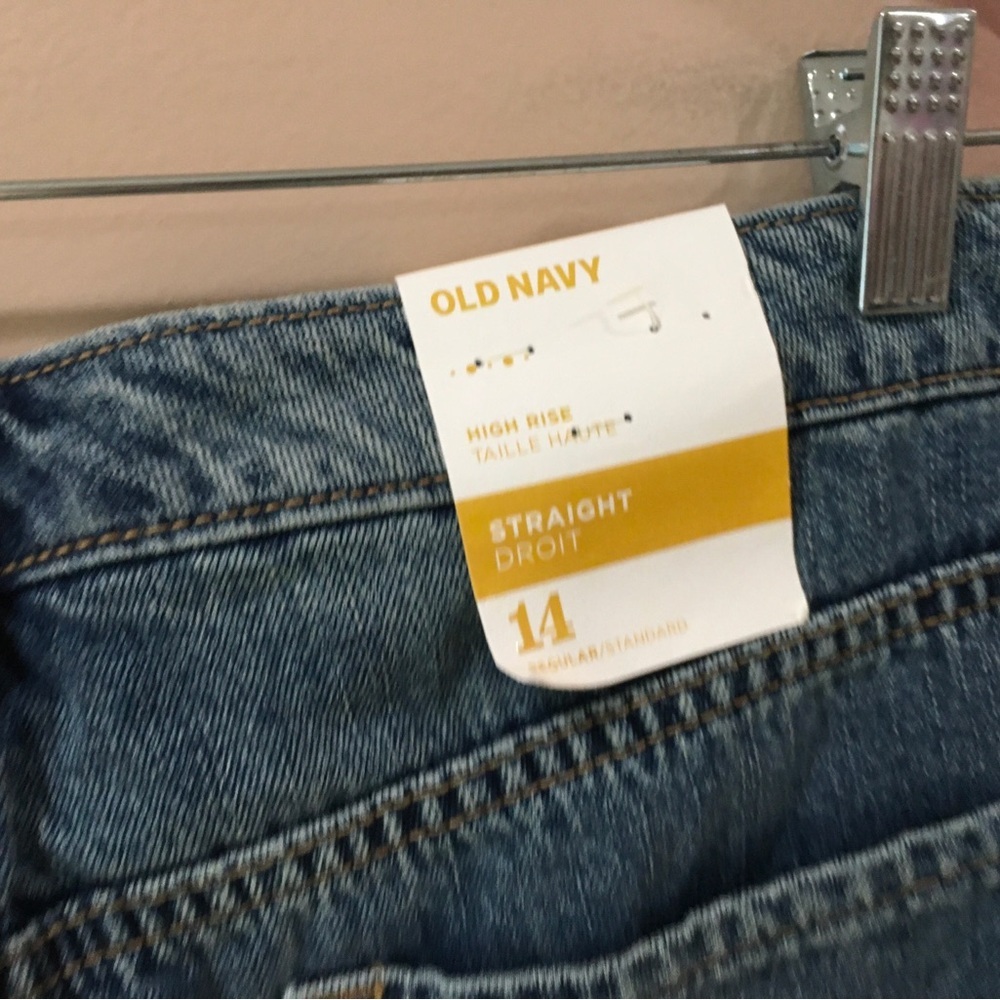Old Navy Jeans Womens 14 Droit Straight High Rise Blue Denim Vintage High Rise - Picture 7 of 7